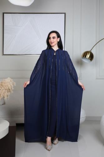 جلابية ببشت ولون كحلي انيق