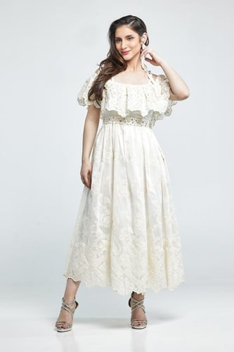 فستان كت منقوش ناعم