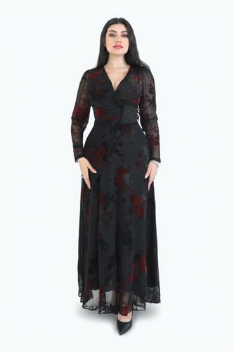 فستان “شيفون مزهر هادئ” – أنوثة طبيعية بتفاصيل ناع...