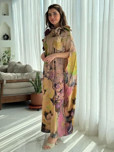 جلابية ببرنت مشجر