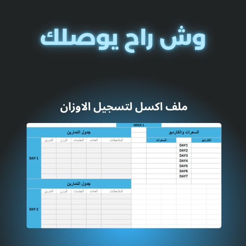 جدول تمارين 3 ايام في الاسبوع