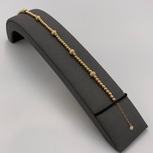 سوارة إيطالية ذهب عيار 18 بتصميم كرات لامعة ومنقوش...