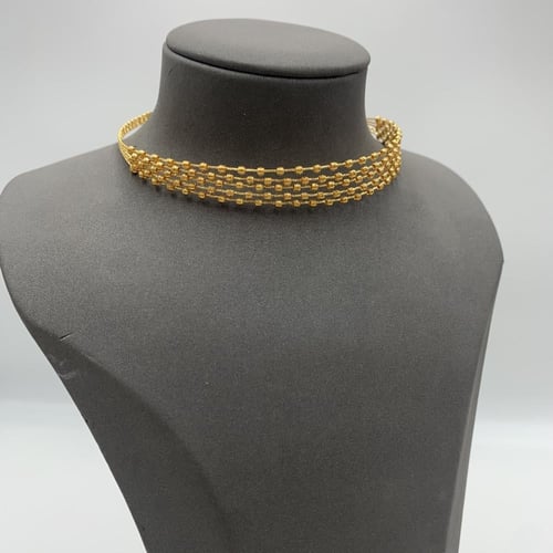 طقم ذهب بحريني عيار 21 وزن 19.27 جرام بتصميم ناعم...