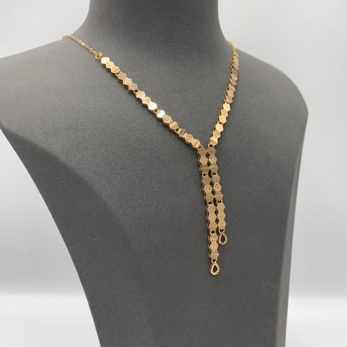 طقم بحريني ذهب عيار 21 بتصميم سداسي فخم - وزن 9.44...