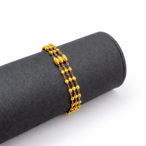 سوارة بحريني ذهب عيار 21 وزن 4.32 جرام بتصميم ثلاث...