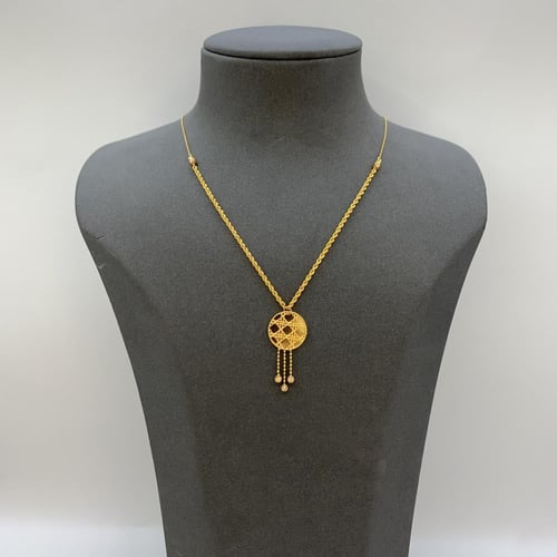 عقد بحريني ذهب عيار 21 وزن 2.9 جرام بتصميم دائري ه...