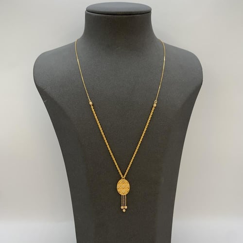 عقد بحريني ذهب عيار 21 وزن 2.8 جرام بتصميم بيضاوي...