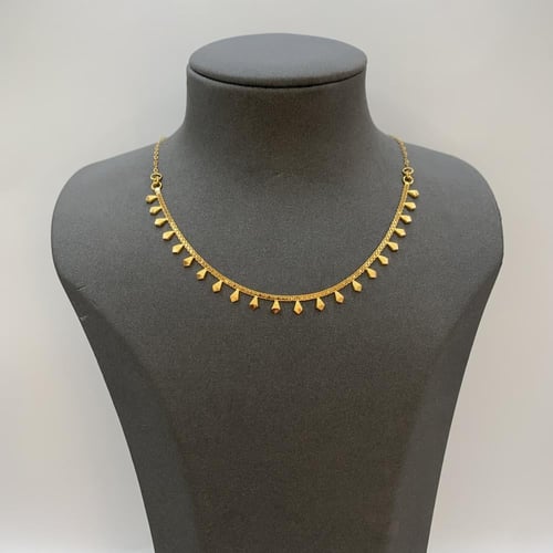 عقد بحريني ذهب عيار 21 وزن 3.1 جرام بتصميم متدلٍ ن...