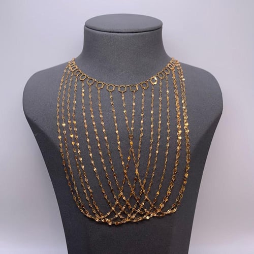 عقد ذهب عيار 21 وزن 6.05 جرام بتصميم متعدد الطبقات...