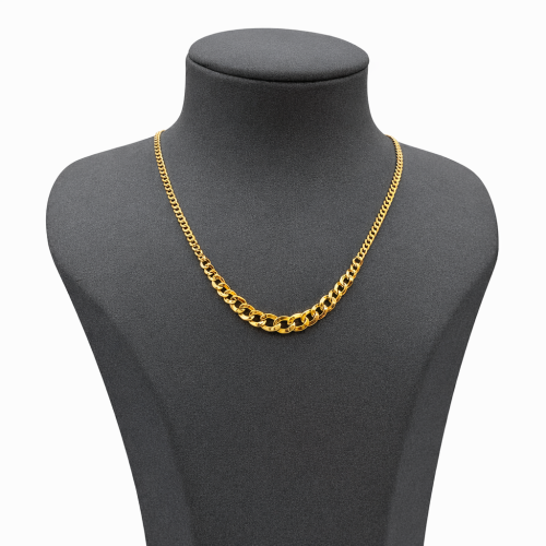 عقد ذهب إيطالي عيار 18 وزن 2.8 جرام بتصميم سلاسل م...