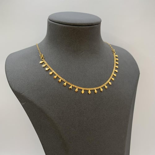 عقد بحريني ذهب عيار 21 وزن 3.1 جرام بتصميم متدلٍ ن...