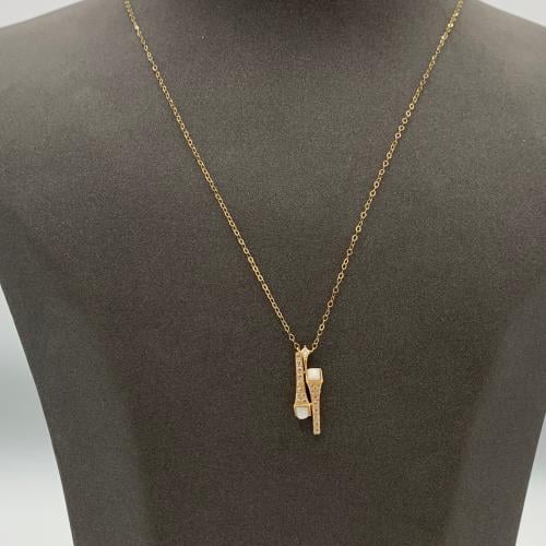 عقد إيطالي ناعم من ذهب عيار 18 بتصميم مزدوج مرصع و...