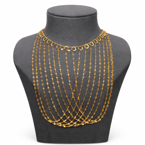 عقد ذهب عيار 21 وزن 6.05 جرام بتصميم متعدد الطبقات...