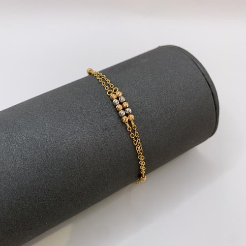 سوارة بحريني ذهب عيار 21 وزن 1.56 جرام بتصميم ثلاث...