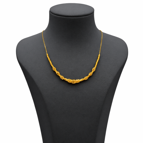 عقد ذهب عيار 21 وزن 4.59 جرام بتصميم كرات مزخرفة