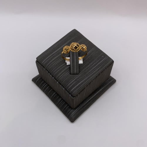 خاتم ذهب بحريني عيار 21 وزن 0.9 جرام بتصميم كروي م...