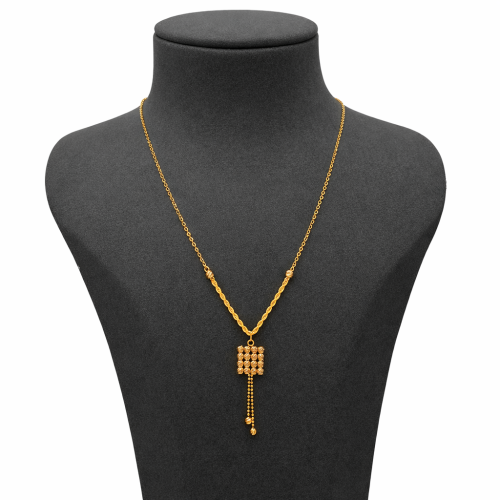 عقد بحريني ذهب عيار 21 وزن 2.6 جرام بتصميم مستطيل...