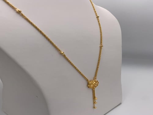 سبحة بحريني ذهب عيار 21 بوزن 6.18 جرام – تصميم زهر...