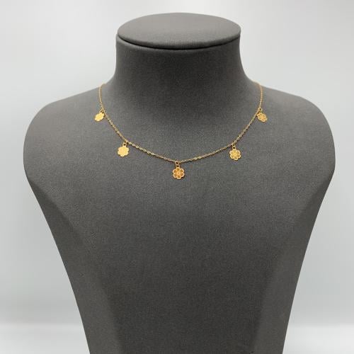 عقد بحريني ذهب عيار 21 – تصميم زهور متدلية ناعمة –...