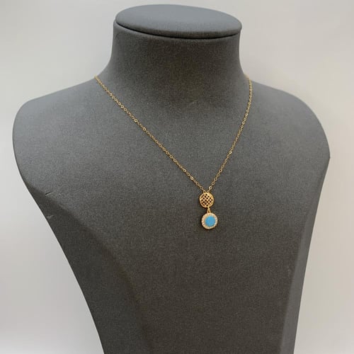 عقد بحريني ذهب عيار 21 وزن 1.58 جرام بقلادة مزدوجة...