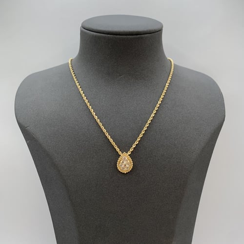 عقد ذهب إيطالي عيار 18 وزن 4.34 جرام بتعليقة قطرة...