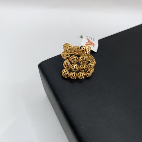 خاتم ذهب بحريني عيار 21 وزن 3.42 جرام بتصميم كروي...