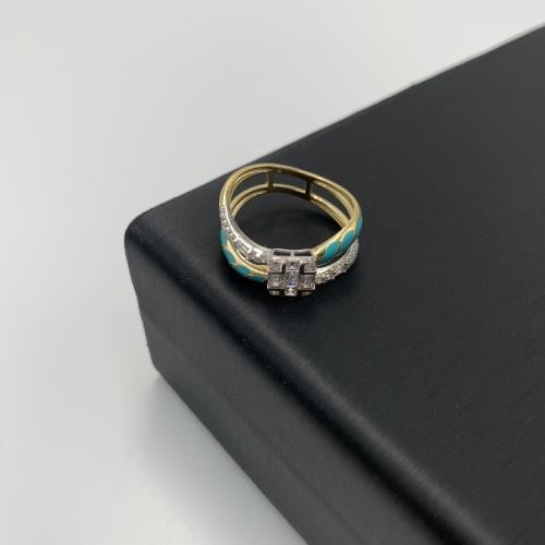 خاتم مميز ايطالي تصميم الماس عيار 18 الوزن 3.57