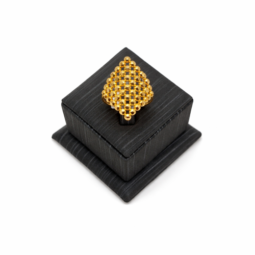 خاتم ذهب بحريني عيار 21 وزن 2.12 جرام بتصميم شبكي...