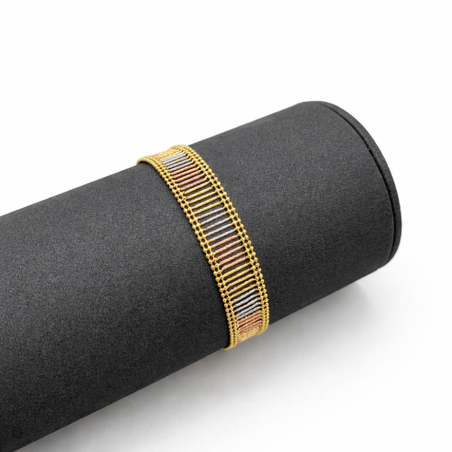 سوارة ذهب إيطالي عيار 18 وزن 7 جرام بتصميم شرائحي...