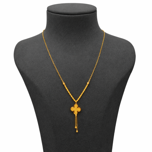 عقد بحريني ذهب عيار 21 وزن 2.2 جرام بتصميم زهرة رب...