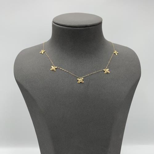 عقد إيطالي ذهب عيار 18 – تصميم زهور متدلية ناعمة –...