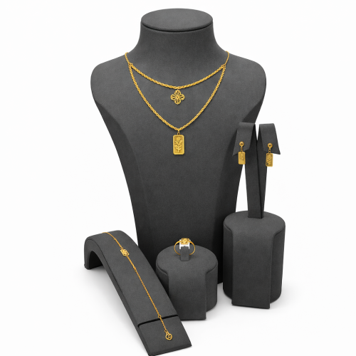 طقم بحريني ذهب عيار 21 وزن 4.2 جرام ناعم