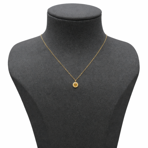 عقد ذهب إيطالي عيار 18 وزن 0.44 جرام بتعليقة دائري...