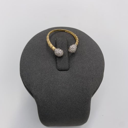 خاتم إيطالي ذهب عيار 18 – تصميم مفتوح مرصع 1.12 جر...