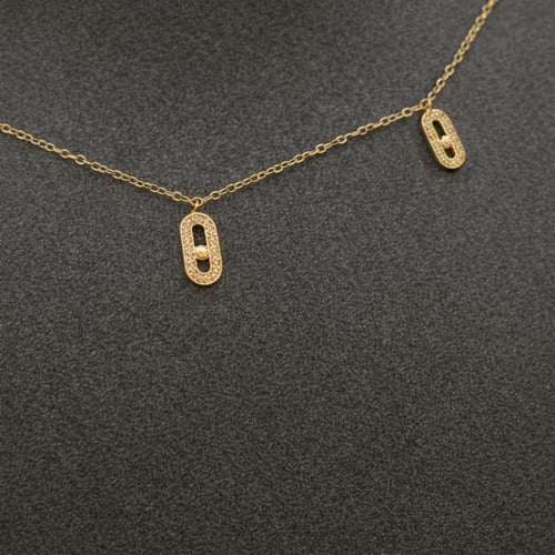 عقد ذهب إيطالي عيار 18 وزن 1.06 جرام بتعليقات رواب...