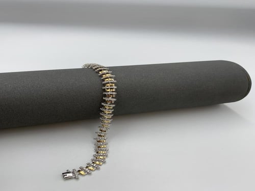 سوارة إيطالي مكس لونين عيار 18 بفصوص براقة - وزن 6...