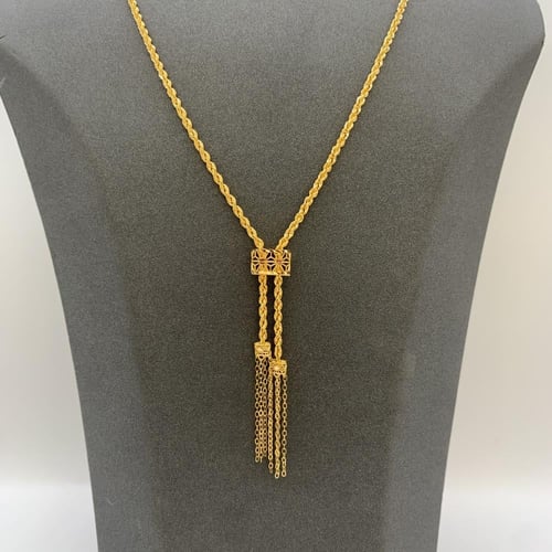 قلادة ذهب بحريني عيار 21 وزن 3.6 جرام بتصميم سبحة...