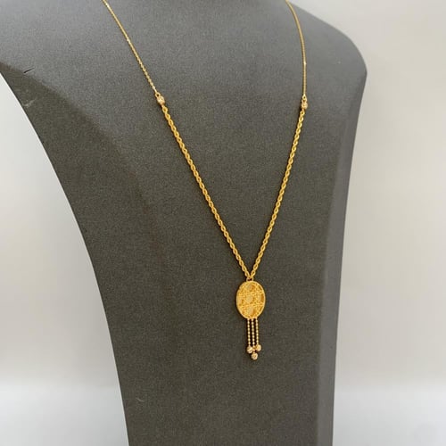 عقد بحريني ذهب عيار 21 وزن 2.8 جرام بتصميم بيضاوي...