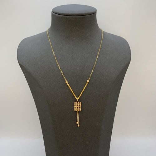 عقد بحريني ذهب عيار 21 وزن 2.6 جرام بتصميم مستطيل...