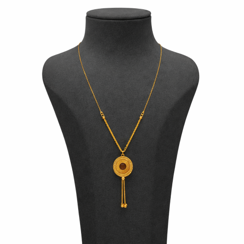 عقد بحريني ذهب عيار 21 وزن 3.9 جرام بتصميم دائري ف...