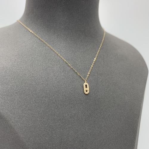 عقد ناعم إيطالي ذهب عيار 18 بتصميم بيضاوي مرصع بفص...