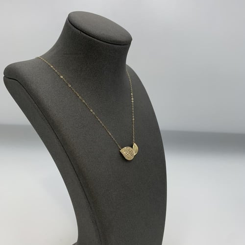 عقد إيطالي ذهب عيار 18 – تصميم أوراق مرصعة 1.2 جرا...