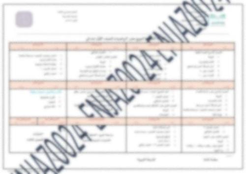 توزيع مقرر الرياضيات للصف الأول ابتدائي(الفصل الدر...