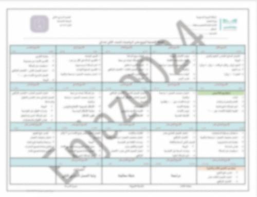 توزيع مقرر الرياضيات للصف الأول ابتدائي(الفصل الدر...