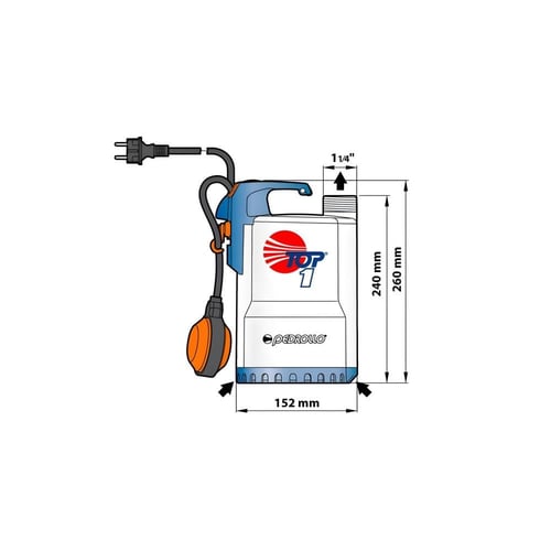 غطاس نوافير بيدروللو Top 1 watt 250 - 1x220V Italy