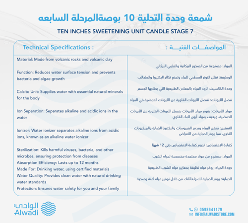 شمعة وحدة التحلية 10 بوصةالمرحلة السابعه