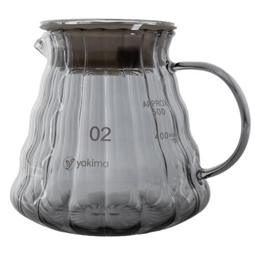 يوكيمو سيرفر 02 زجاج داكن مع قمع بسعة 600 مل