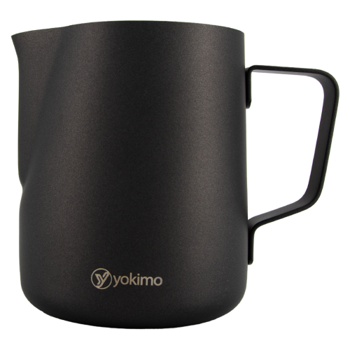 يوكيمو - ابريق تبخير الحليب ستانليس ستيل اسود مطفي