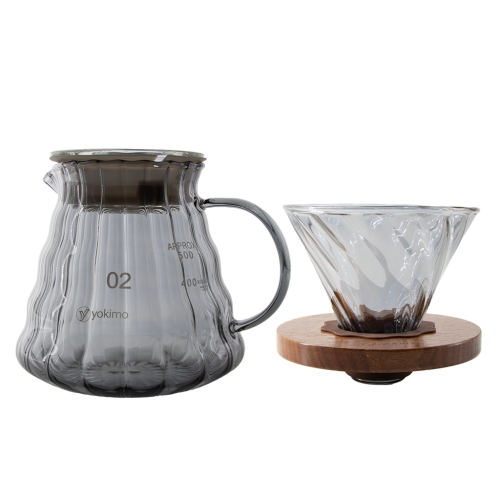 يوكيمو سيرفر 02 زجاج داكن مع قمع بسعة 600 مل