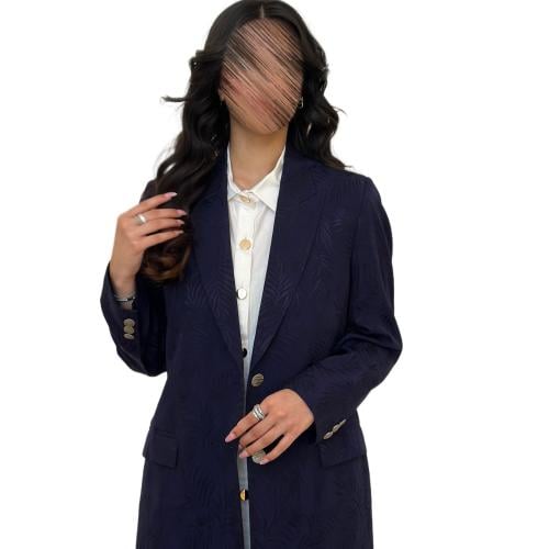 بليزر حرير لون كحلي